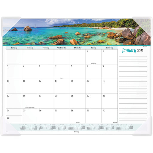 At-A-Glance Panoramic Seascape Scene Monthly Desk Pad