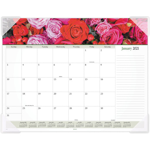 At-A-Glance Panoramic Floral Image Monthly Desk Pad