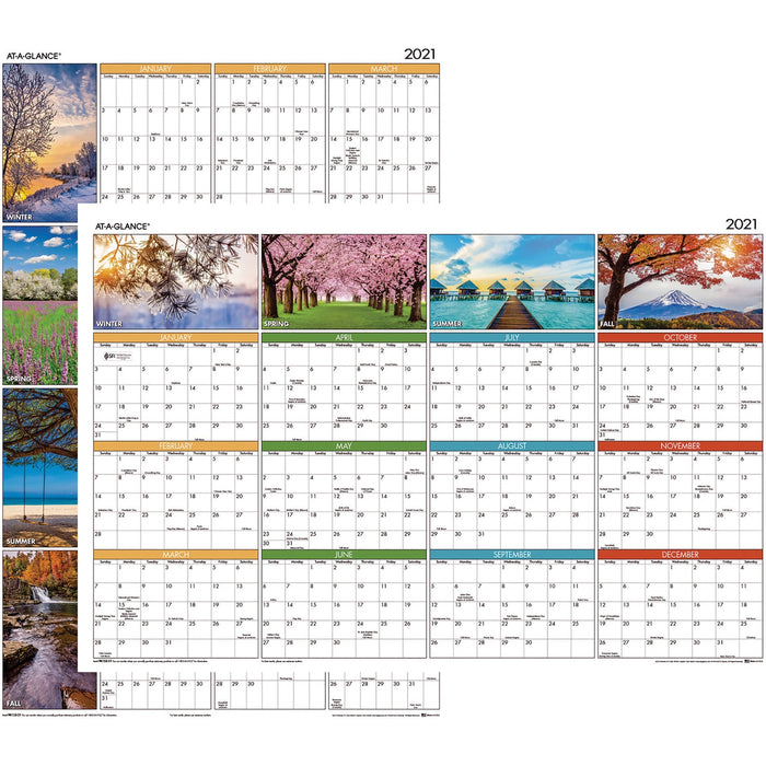 At-A-Glance Seasons in Bloom Erasable/Reversible Wall Planner