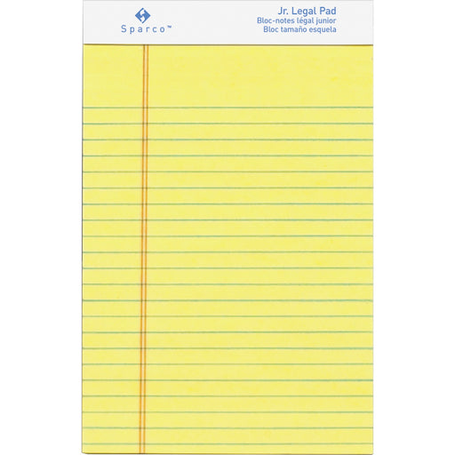 Sparco Junior Legal - Ruled Canary Writing Pads - Jr.Legal