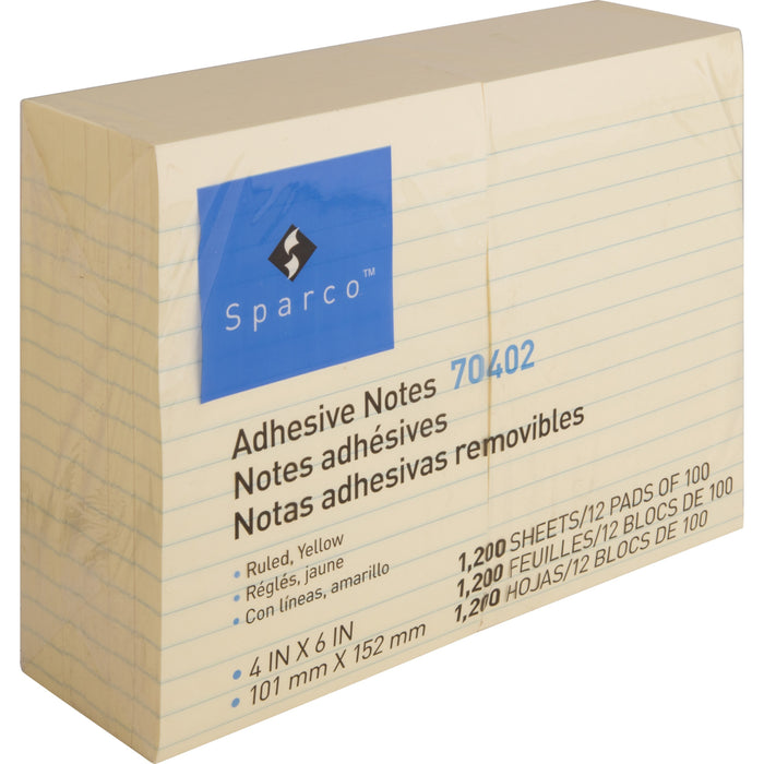 Sparco Ruled Adhesive Notes