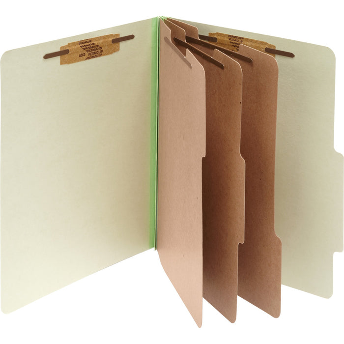 ACCO® Pressboard 8-Part Classification Folders, Letter Green, Box of 10