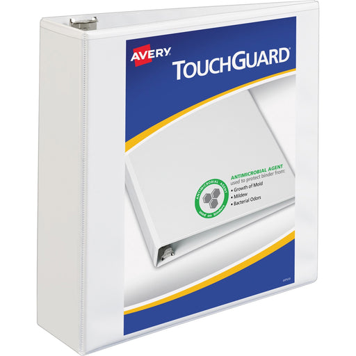 Avery® TouchGuard View 3 Ring Binder, 3" Slant Rings, 1 White Binder