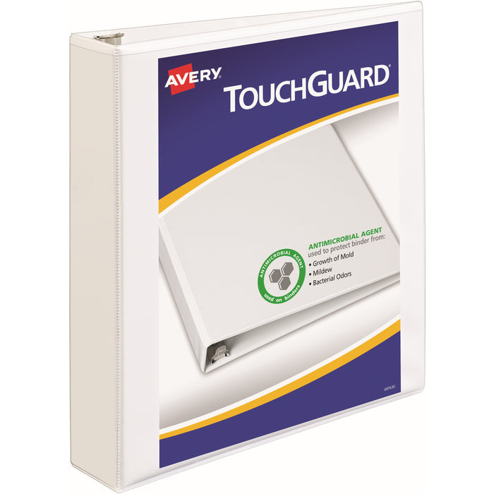 Avery® TouchGuard View 3 Ring Binder, 1.5" Slant Rings, White