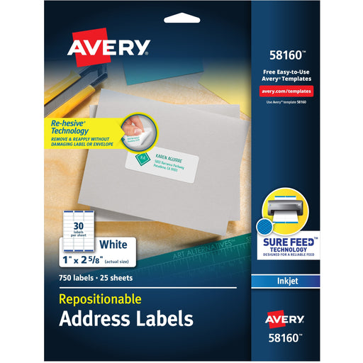 Avery® Repositionable Address Labelss - Sure Feed Technology