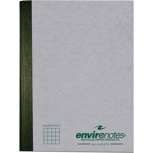 Roaring Spring Environotes 5x5 Graph Ruled Recycled Compostion Book with Sustainable Paper, 9.75" x 7.5" 80 Sheets, Gray Kraft Cover