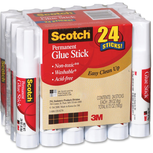 Scotch® Glue Stick, .28 oz, 24-Pack