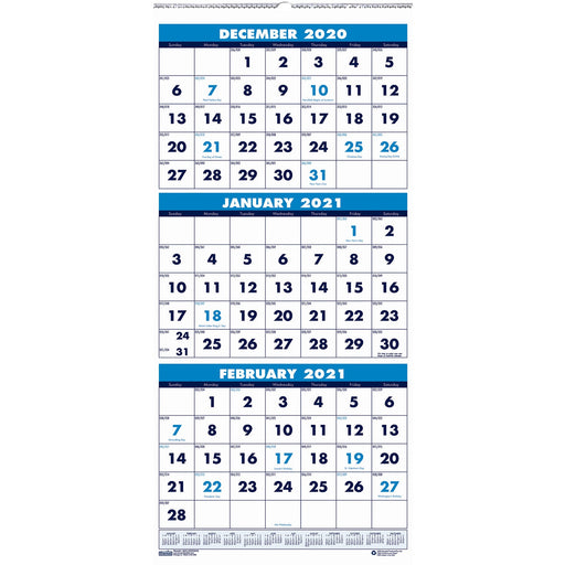House of Doolittle Three-month Vertical Wall Calendar