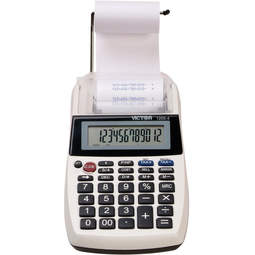 Victor 1205-4 12 Digit Portable Palm/Desktop Commercial Printing Calculator