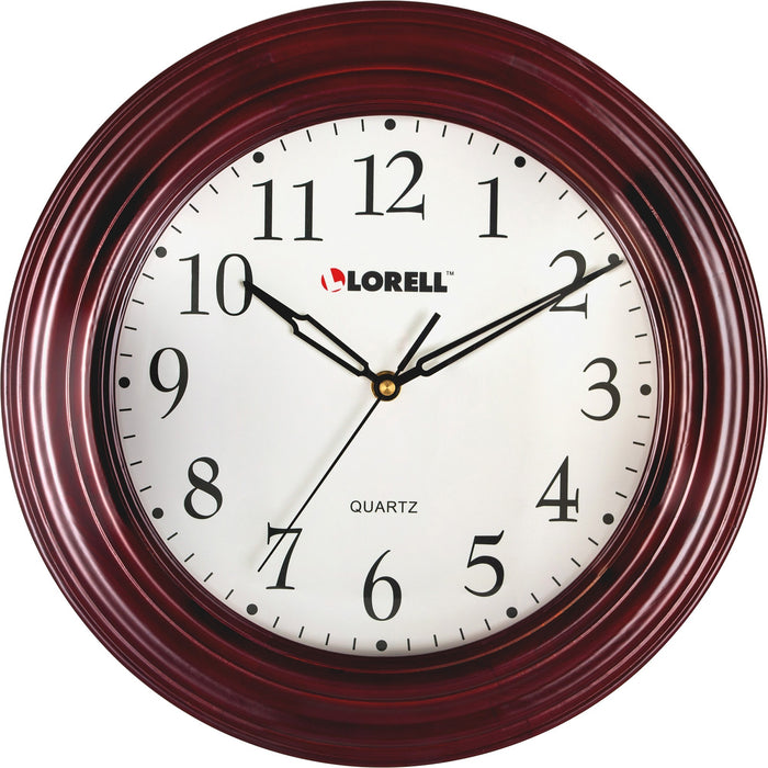Lorell 13-1/4" Woodgrain Wall Clock