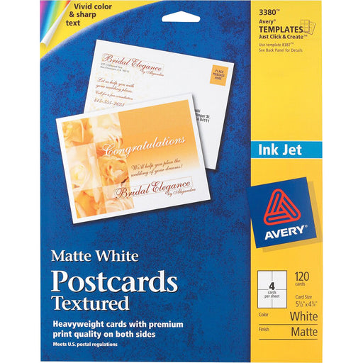 Avery® Postcards, Matte, Two-Sided Printing, 5-1/2" x 4-1/4", 120 Cards (3380)