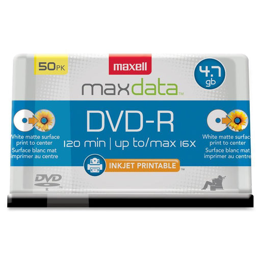 Maxell DVD Recordable Media - DVD-R - 16x - 4.70 GB - 50 Pack Spindle - Bulk