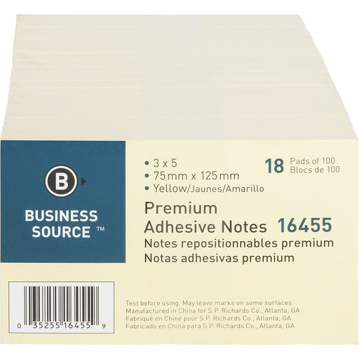 Business Source Repositionable Notes