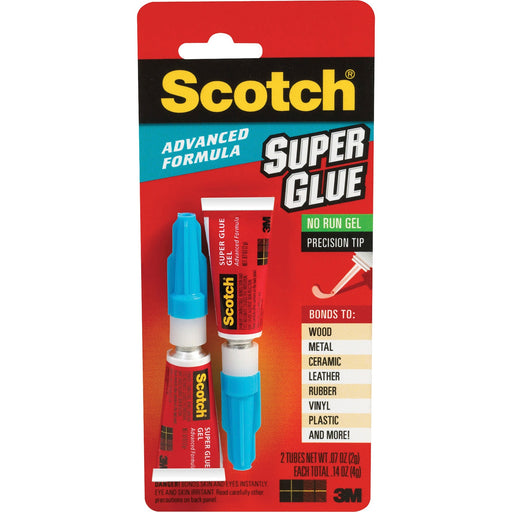 Scotch® Advanced Formula Super Glue Gel, .07 oz, 2-Pack