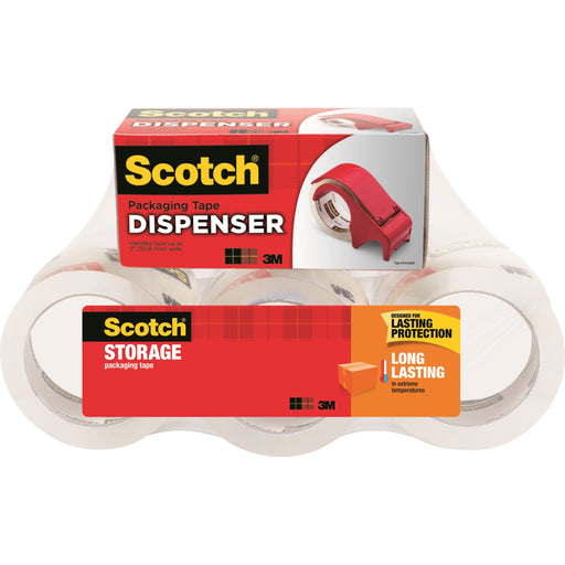 Scotch® Long Lasting Storage Packaging Tape w/Dispenser-6 pack