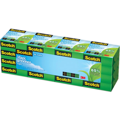 Scotch® Magic™ Greener Tape, 3/4" x 900", 16 Boxes/Pack, 1" Core