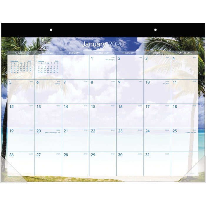 At-A-Glance Tropical Escape Calendar Monthly Desk Pad