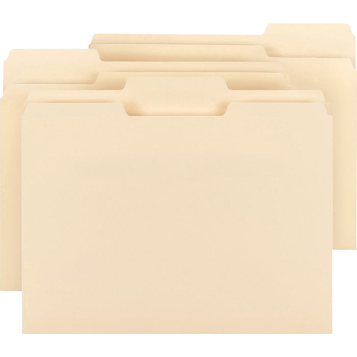 Business Source 1/3 Cut Tab Plain Manila File Folders