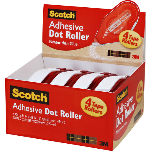 Scotch® Adhesive Dot Roller Value Pack, .31" x 49'