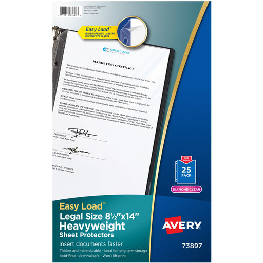 Avery® Legal Size Heavyweight Sheet Protectors, 8-1/2" x 14" , 25 Protectors