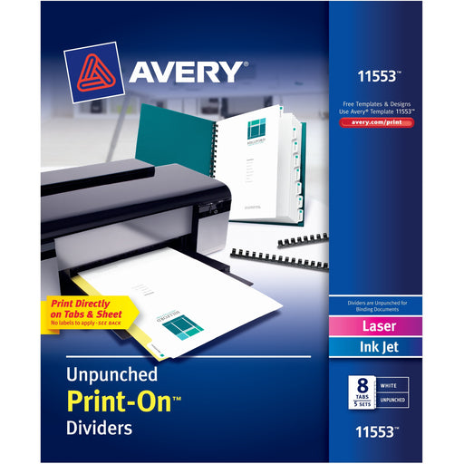 Avery® Unpunched Print-On Dividers