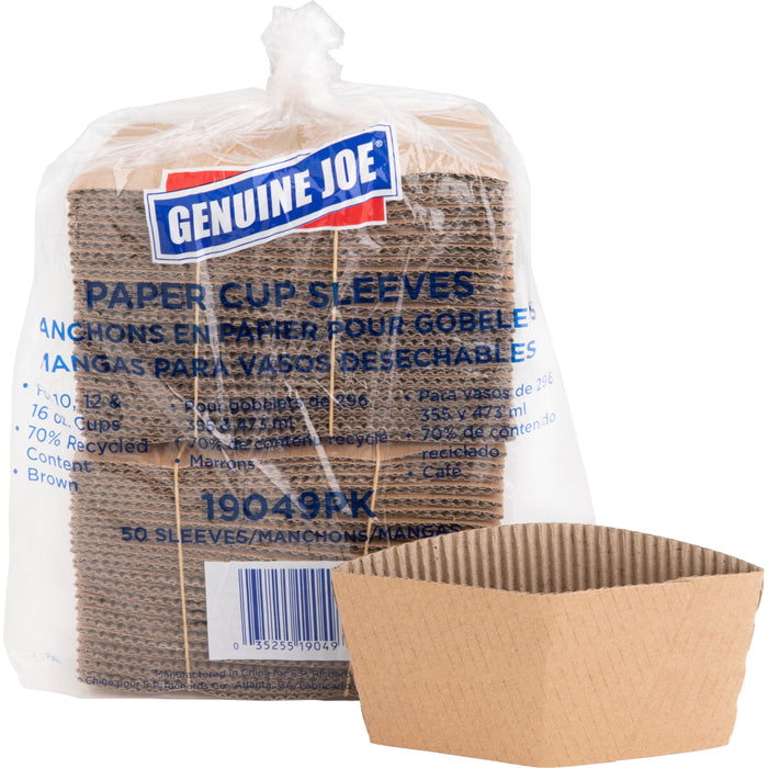 Genuine Joe Protective Corrugated Hot Cup Sleeves