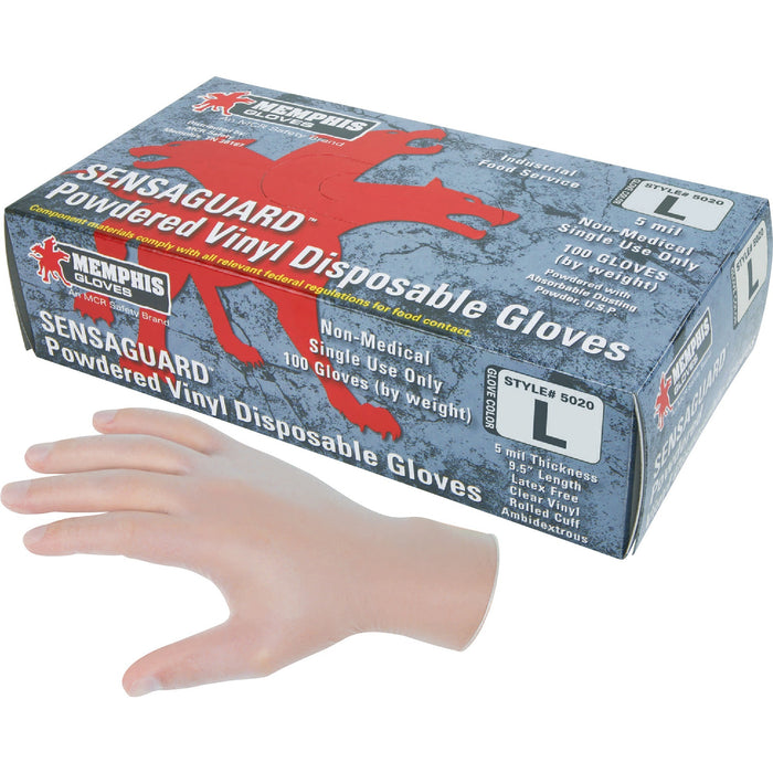 MCR Safety Powdered Vinyl Disposable Gloves