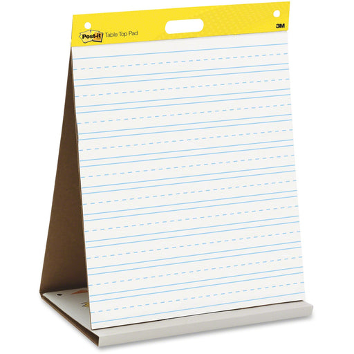 Post-it® Tabletop Easel Pad, 20" x 23", White with Primary Lines