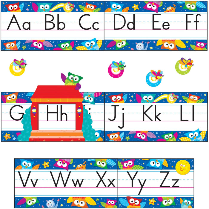 Trend Owl-Stars Alphabet Manuscript Bulletin Board Set