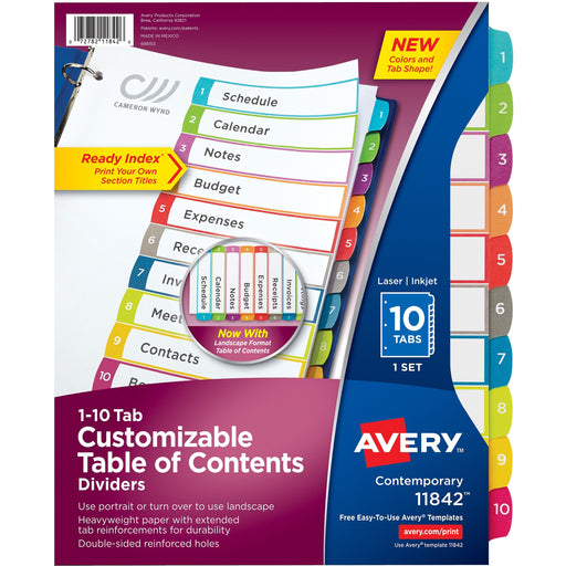 Avery® Ready Index Custom TOC Binder Dividers