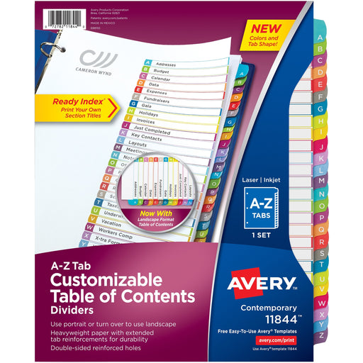 Avery® A-Z Arched Tab Custom TOC Dividers Set