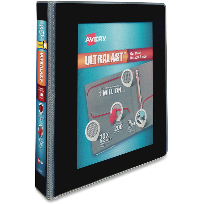 Avery® Ultralast 3 Ring Binder, 1.5" Slant Rings, 1 Black Binder