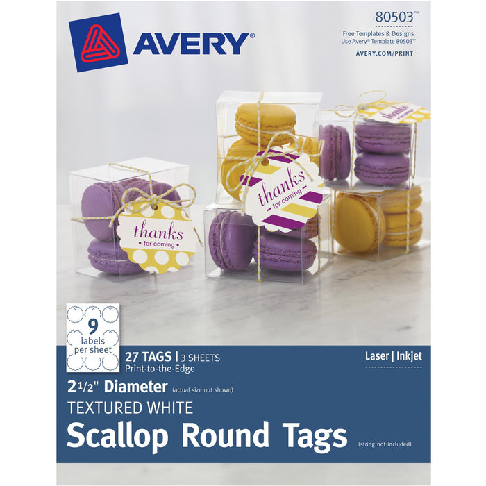 Avery® Textured Round Scallop Tags