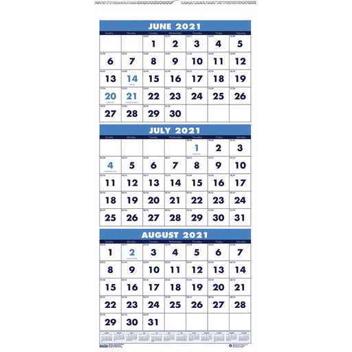 House of Doolittle Three-month Vertical Academic Wall Calendar