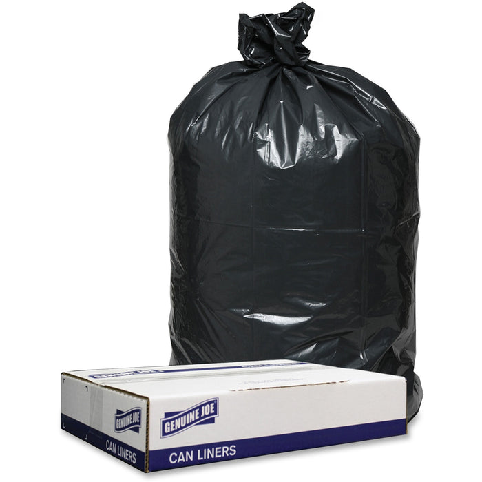 Genuine Joe 1.2mil Black Trash Can Liners