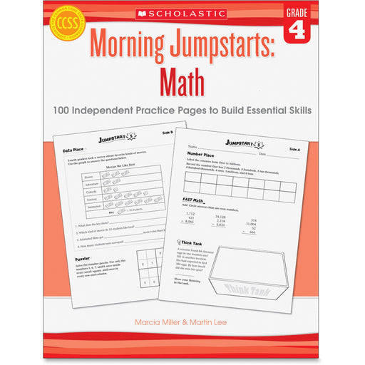 Scholastic Res. Grade 4 Morning Jumpstart Math Workbook Printed Book by Martin Lee, Marcia Miller