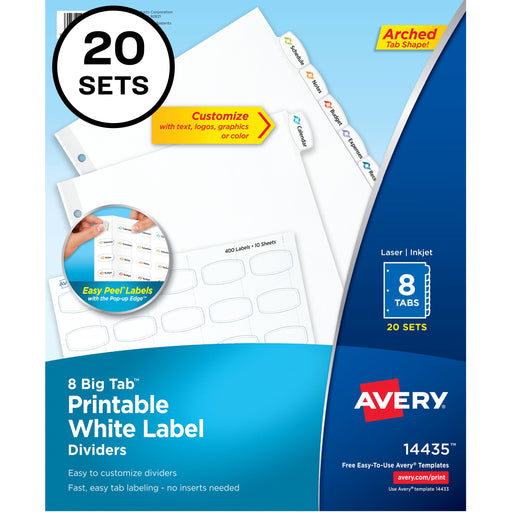 Avery® Big Tab Printable White Label Dividers