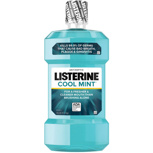 LISTERINE® Cool Mint Antiseptic Mouthwash for Bad Breath - 1.5 L - Blue