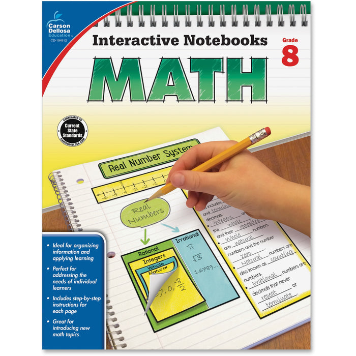 Carson-Dellosa Grade 8 Math Interactive Notebook Interactive Printed Book