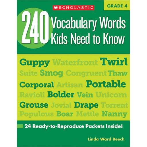 Scholastic Res. Grade 4 Vocabulary 240 Words Book Printed Book by Linda Ward Beech