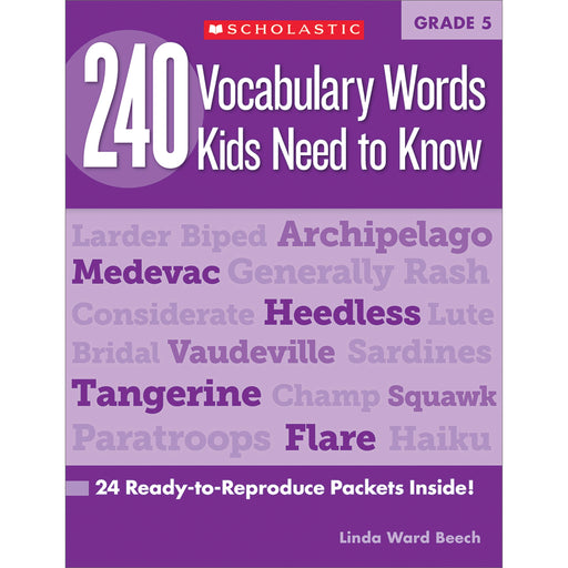 Scholastic Res. Grade 5 Vocabulary 240 Words Book Printed Book by Linda Ward Beech