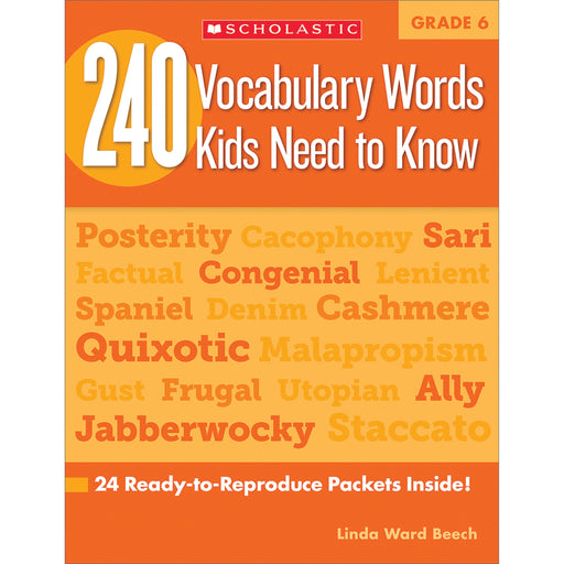 Scholastic Res. Grade 6 Vocabulary 240 Words Book Printed Book by Linda Ward Beech
