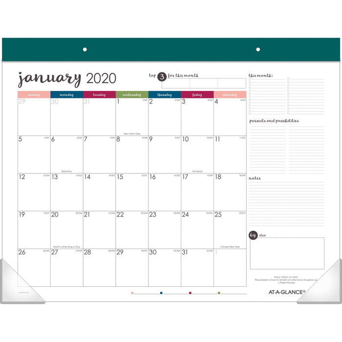 At-A-Glance Harmony Colorful Monthly Desk Pad