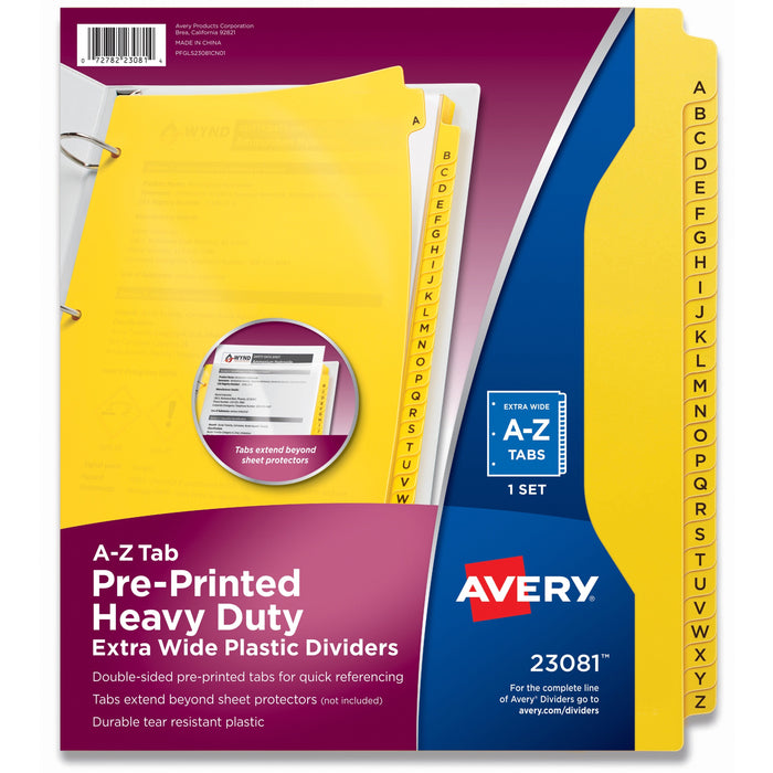 Avery® Heavy-Duty Plastic A-Z Industrial Dividers