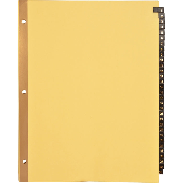 Business Source 1-31 Black Leather Tab Index Dividers