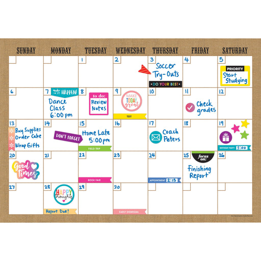 Teacher Created Resources Clingy Burlap Calendar Set