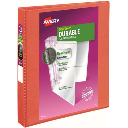 Avery® Durable View 3 Ring Binder, 1" Slant Rings, 1 Orange Binder