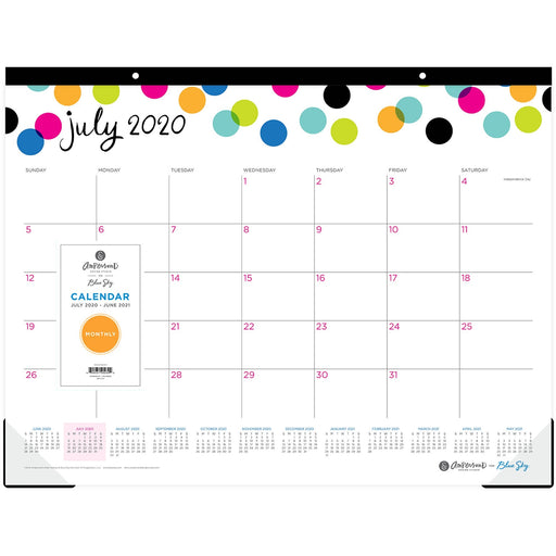 Blue Sky Ampersand Collection Dots Monthly Desk Pad