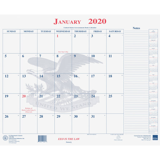 Unicor Blotter Style Calendar Pad