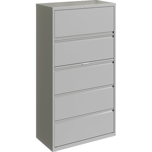 Lorell 36" Silver Lateral File - 5-Drawer